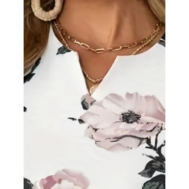 Robe Courte Ceinturée Imprimée Chic